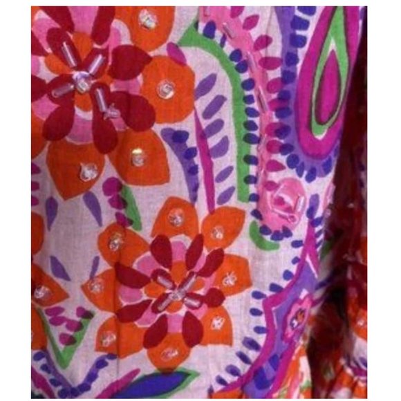 Soft Surroundings Women's BOHO Pink/Purple Multicolored Tiered Maxi Skirt, Small - Picture 5 of 7